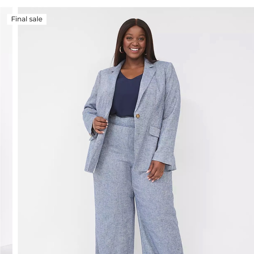Lane Bryant Chambray Linen Suit Jacket NWT SIZE 22